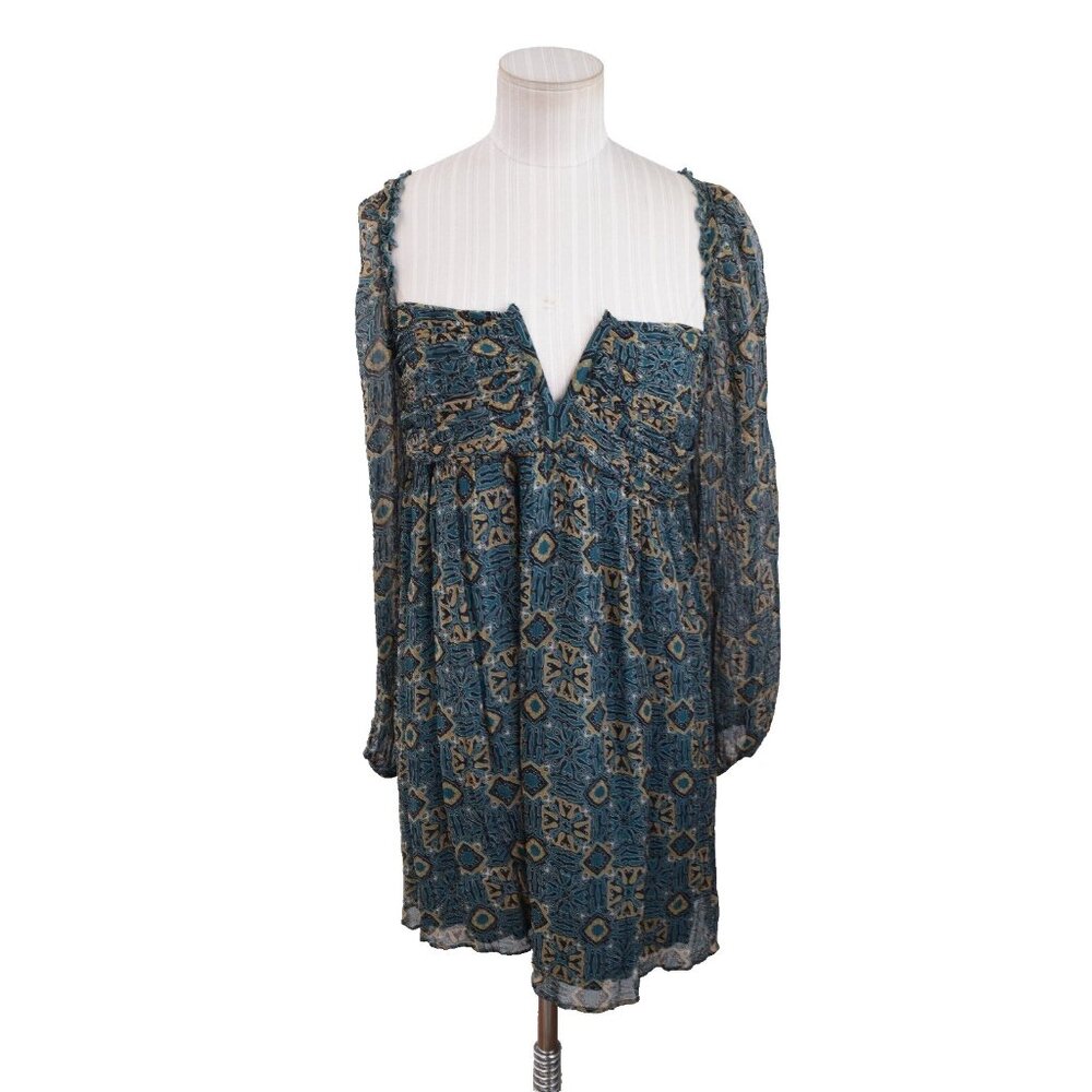 New Anthropologie Let Me Be Babydoll Mini Dress Black Floral New Medium Petite